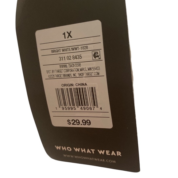 Who What Wear White Ruffled Peplum Blouse - Picture 4 of 4